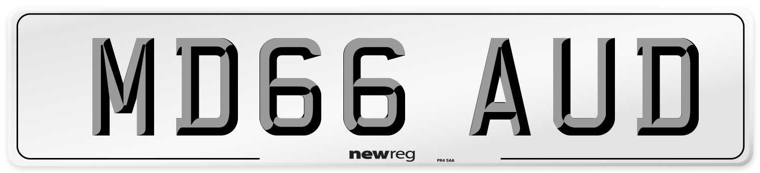 MD66 AUD Number Plate from New Reg